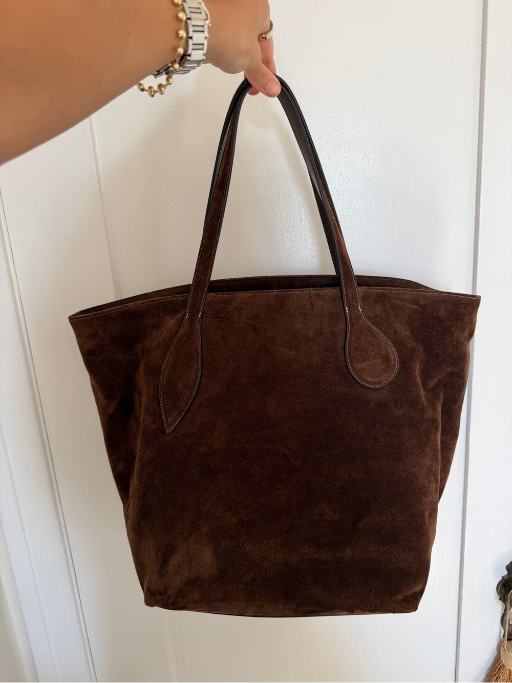 Little Liffner Brown Suede Sprout Tote - Picture 6 of 9